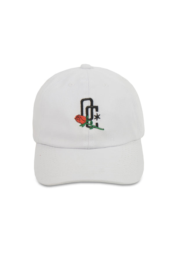 Boné Dad Hat Overcome "Rose Logo" Branco