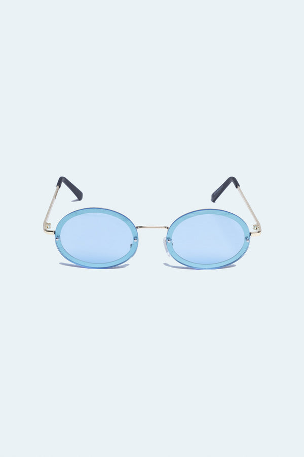 Óculos Vintage "Huncho" Dourado/Azul