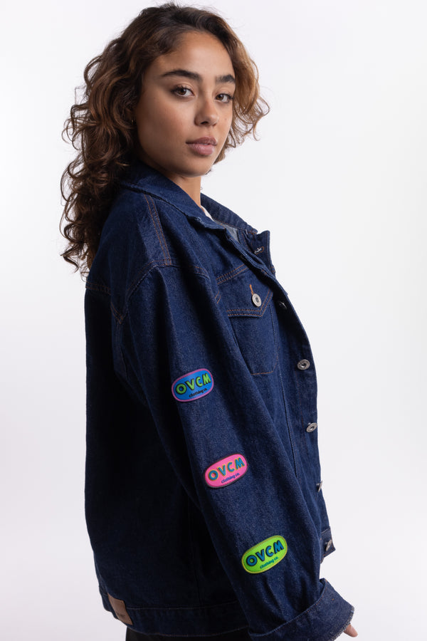 Jaqueta jeans 2024 com patches