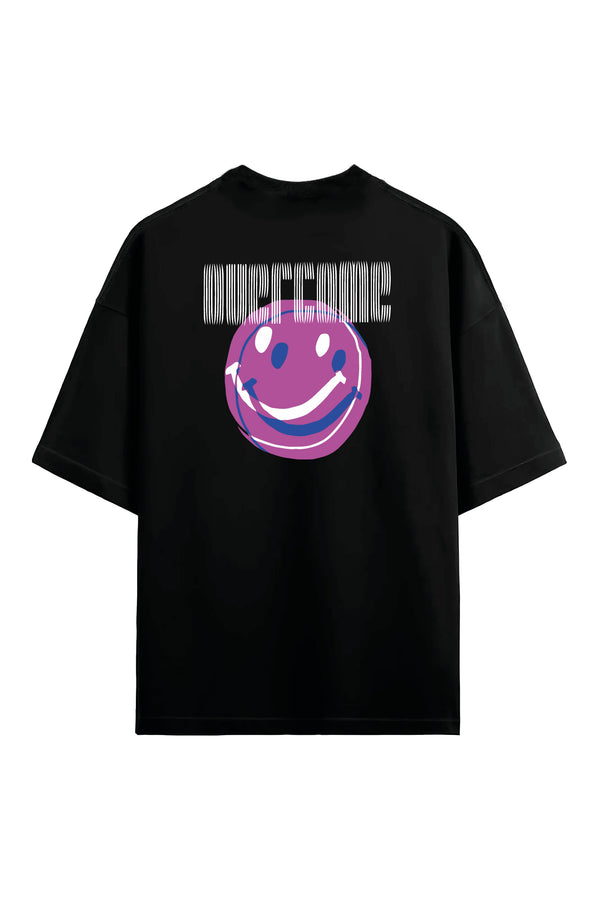 Camiseta Overcome Oversized Double Smile Preta