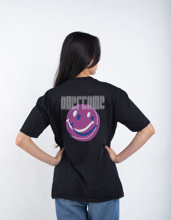 Camiseta Overcome Oversized Double Smile Preta