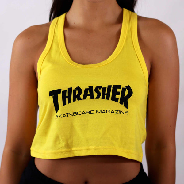 Cropped Thrasher "Skate Mag Tank Crop" Amarelo