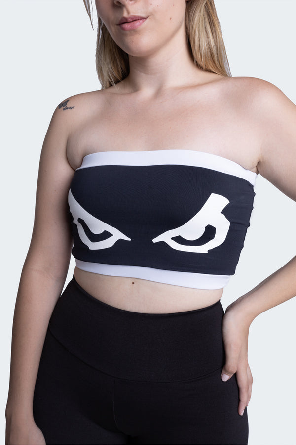 Toxic Strapless Crop Top Off White