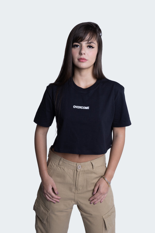 Cropped Overcome x Bad Boy Logo Lisa Preta