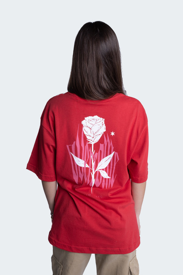 Camiseta Overcome Gothic Rose Vermelha